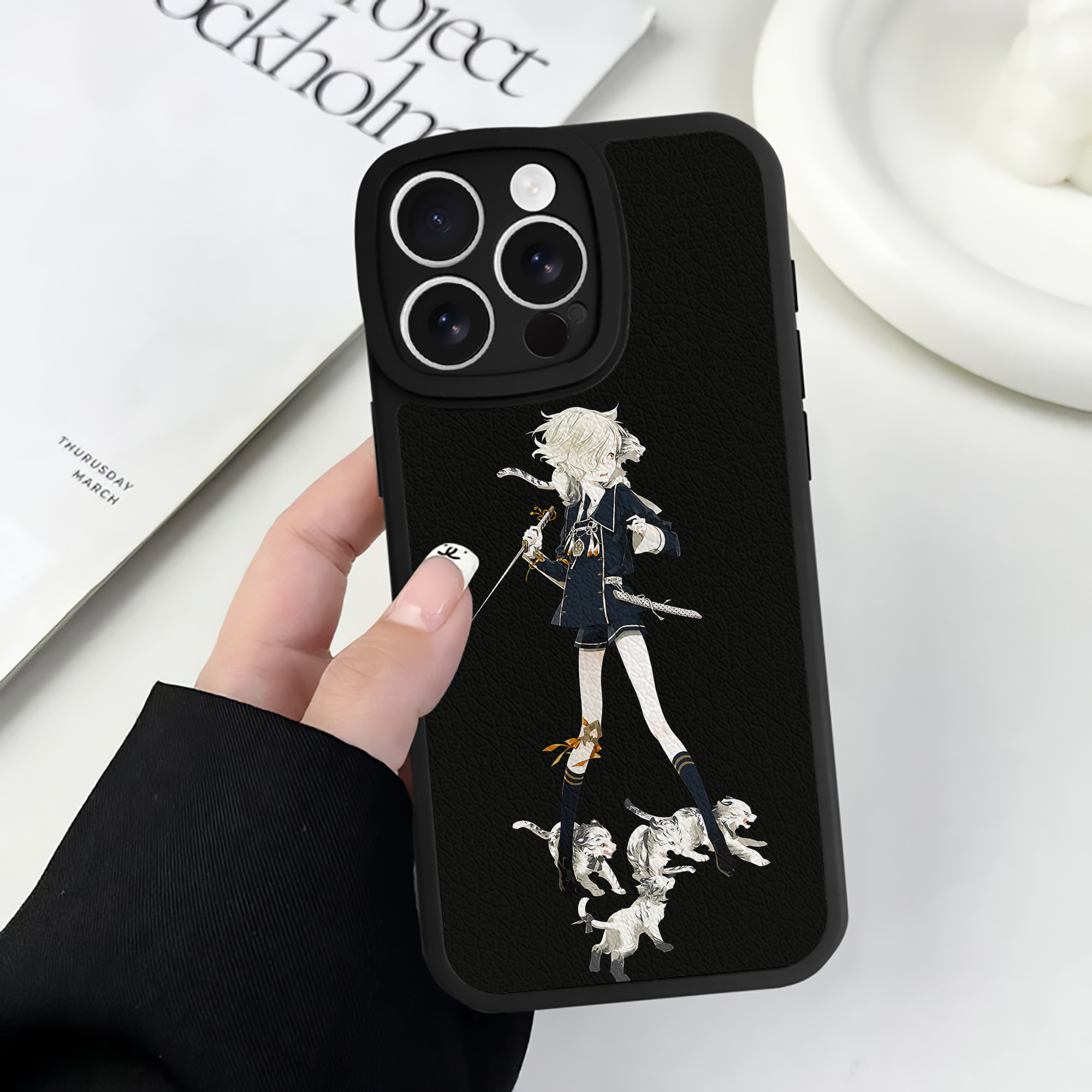 （画像用） 刀剣乱舞 Touken Ranbu 【iPhone 16シリーズ対応】シリコンスマホケース（レザー調） 材質：シリコン